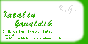 katalin gavaldik business card